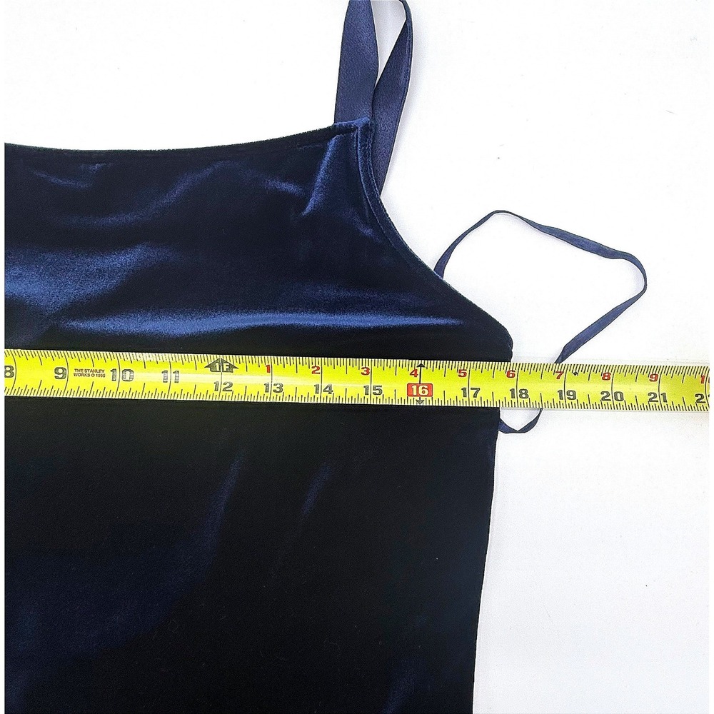 Plaza South Vintage Navy-Blue Velvet Square Neck Maxi Dress Size‎ 14 - Picture 11 of 13